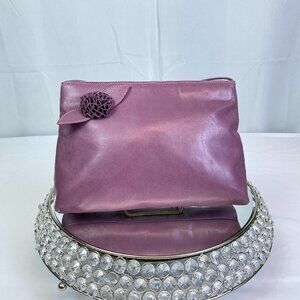 Paula 💜 Vintage Y2K Metallic Lavender Leather Clutch – Mary Ann Rosenfeld